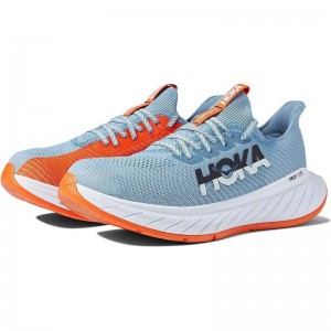 Men Hoka Carbon X 3 Road Running Shoes Blue Orange | SG805-416