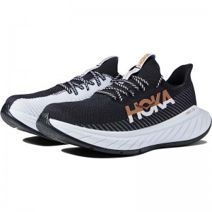 Men Hoka Carbon X 3 Road Running Shoes Black White | SG630-813