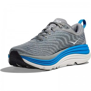 Men Hoka Gaviota 5 Road Running Shoes Grey Blue | SG643-302