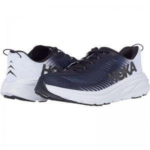 Men Hoka Rincon 3 Road Running Shoes Black White | SG574-180